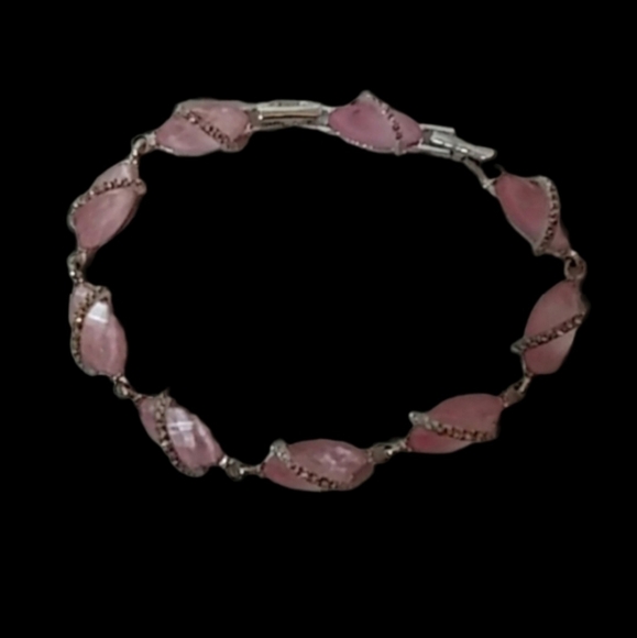 Avon Pink Silvertone Bracelet with Rhinestones | EUC - Picture 11 of 12